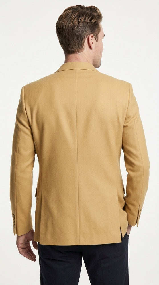 Men’s Gold Blazer – Classic Two-Button Dinner Jacket for Weddings, Parties and Formal Events