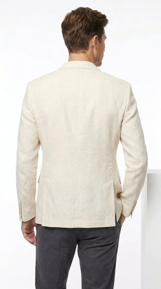 Men’s Ivory Cream 2 Button Blazer, Off White Sport Coat and Dinner Jacket for Formal Events