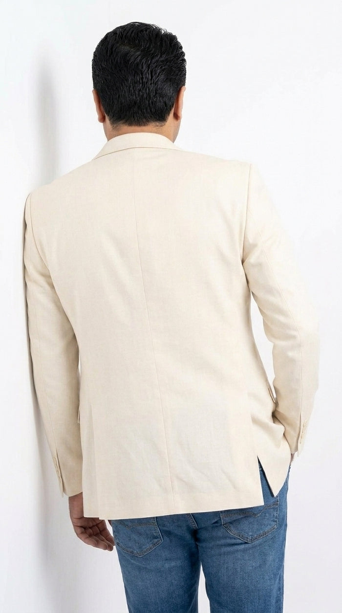 Men’s Off White Dinner Jacket Blazer, Bright Stage Party Sport Coat with Vented Formal Style