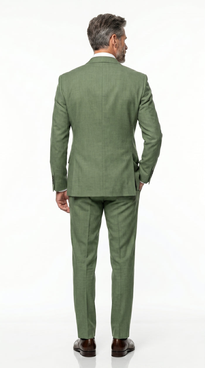Men’s Sage Green Double Breasted Summer Suit, Lightweight Formal Wedding Dress Suit