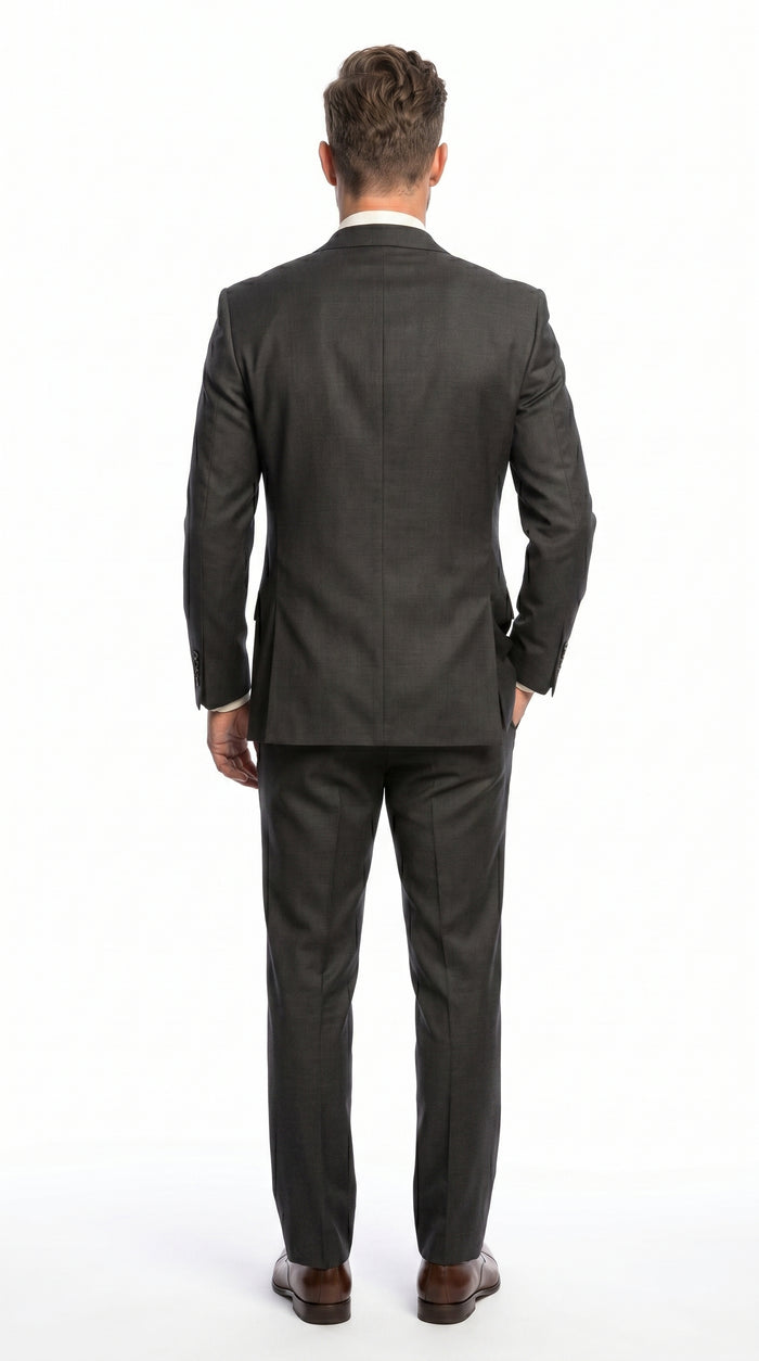 Men’s Urban Gray 3 Piece Suit with Double Breasted Vest and Pleated Pants, Formal Dress Suit