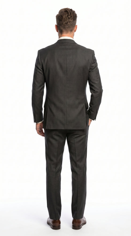 Men’s Urban Gray 3 Piece Suit with Double Breasted Vest and Pleated Pants, Formal Dress Suit