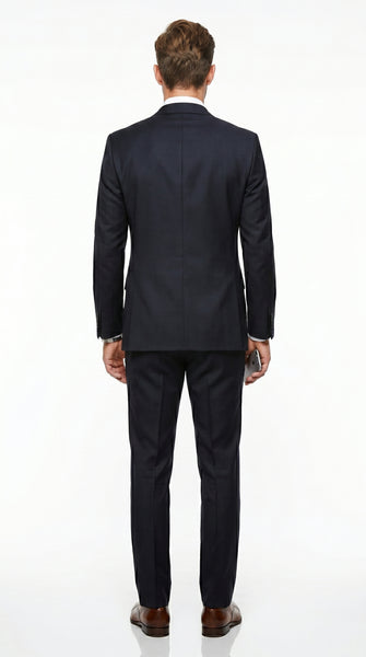 Men’s Black 3 Piece Suit with 2 Button Jacket, Vested Peak Lapel Formal Dress Suit