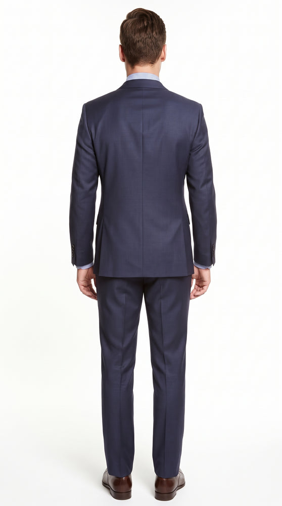 Bertolini Men’s French Blue Silk Blend 2-Piece Suit – High-End 2 Button Formal Wedding & Business Suit