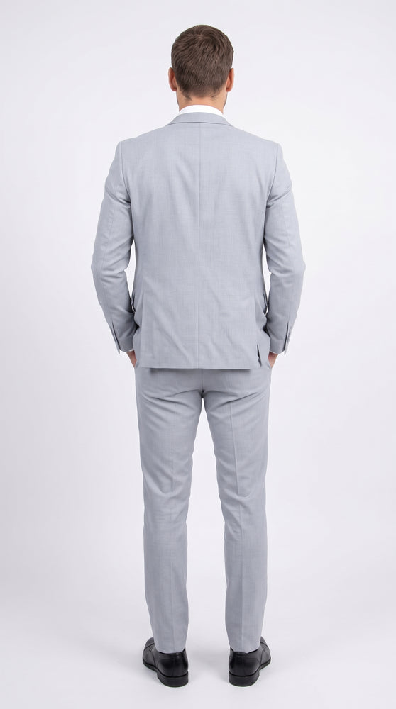 Men's Zegarie Light Grey 3-Piece Suit – One-Button Notch Lapel Jacket with Matching Vest and Pants for Weddings, Prom & Business