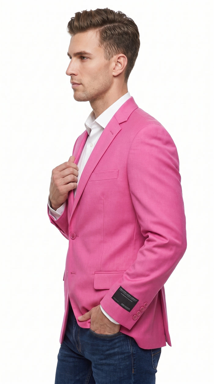 Men’s Hot Pink Fuchsia Sport Coat, Bright Stage Party Dinner Jacket Fashion Blazer