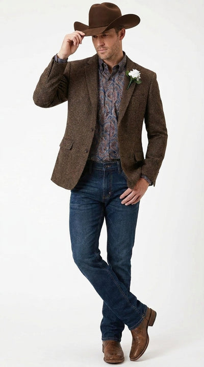 Mens Brown Tweed Blazer