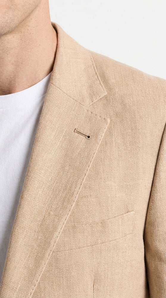 Men’s Tan Sport Coat, Beige Summer Blazer for Wedding Business and Casual Events