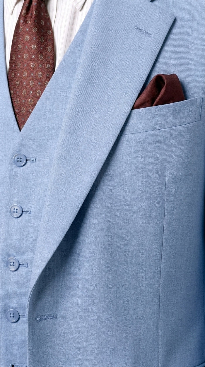 Men’s Steel Blue 3-Piece Suit – Tony Montana Scarface-Inspired Vested Wedding and Party Suit