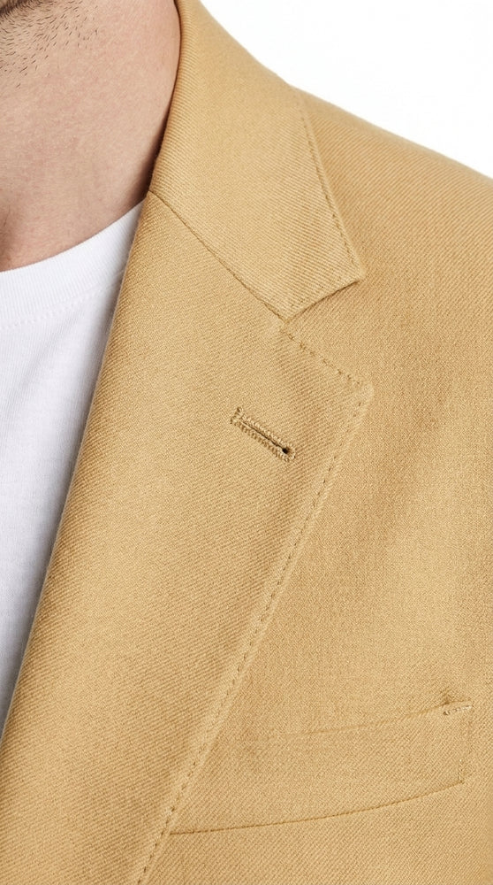 Men’s Gold Blazer – Classic Two-Button Dinner Jacket for Weddings, Parties and Formal Events