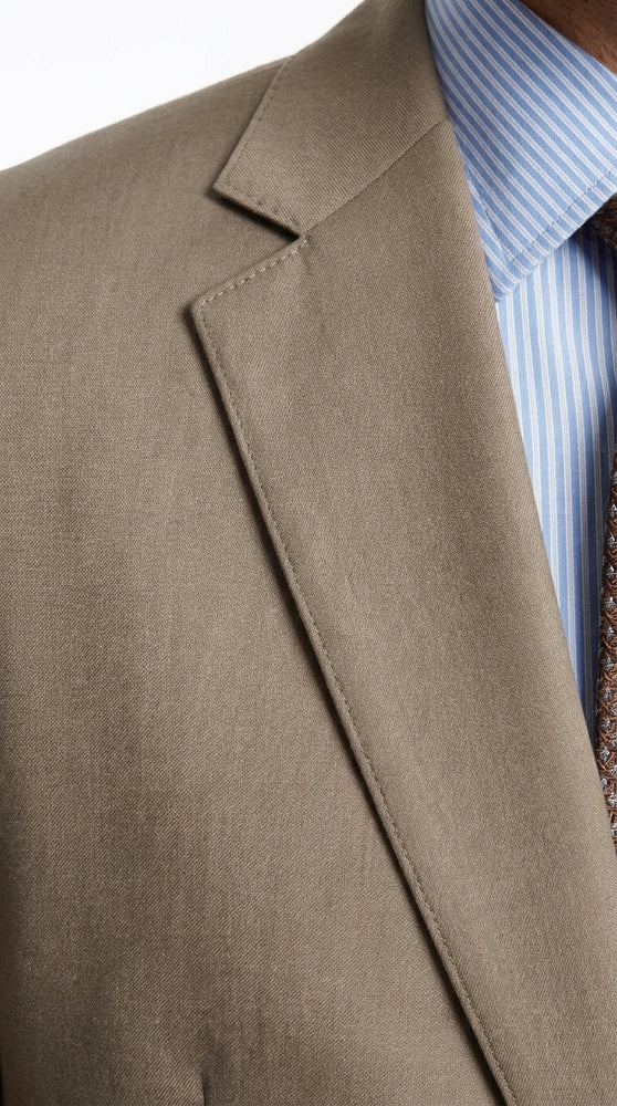 Men’s Taupe 2 Piece Business Suit, Affordable Formal Wedding Office Dress Suit