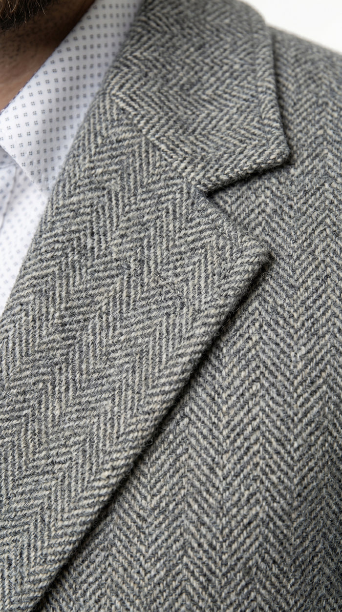 Men’s Light Grey Big and Tall Long Overcoat, Winter Dress Topcoat in 4XL 5XL 6XL