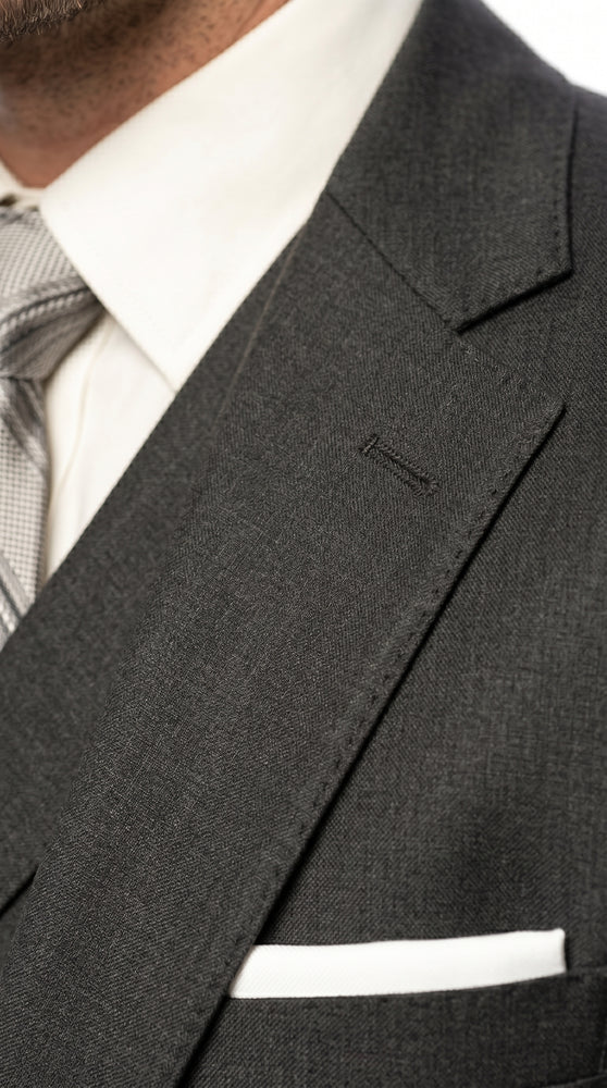 Men’s Urban Gray 3 Piece Suit with Double Breasted Vest and Pleated Pants, Formal Dress Suit