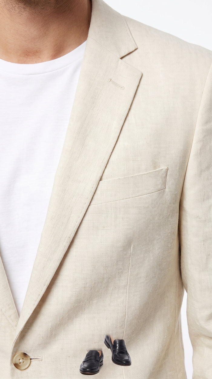 Men’s Ivory Cream 2 Button Blazer, Off White Sport Coat and Dinner Jacket for Formal Events