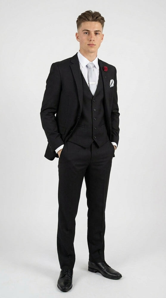 Boys and Guys Light Grey Graduation Suit with Vest, Formal Dress Suit for Special Occasions