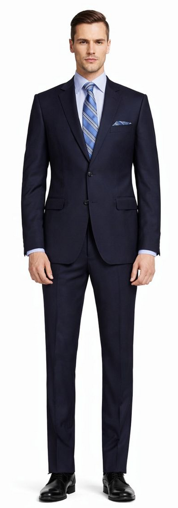Tiglio 2-Button Slim or Modern Fit in 3-Blue Navy Fabrics