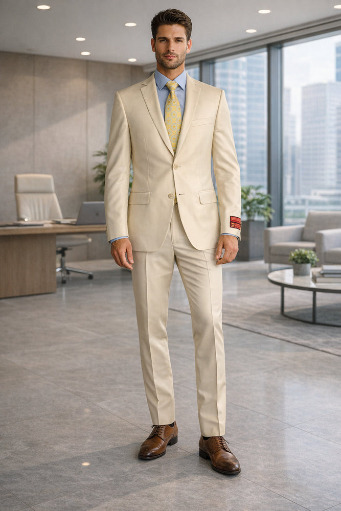 Tiglio Beige Two-button Wool Suit