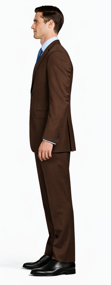 Mantoni Brown Two-Button Wool Suit
