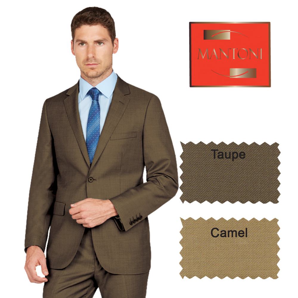 Tiglio Camel or Taupe Two-button Wool Suit