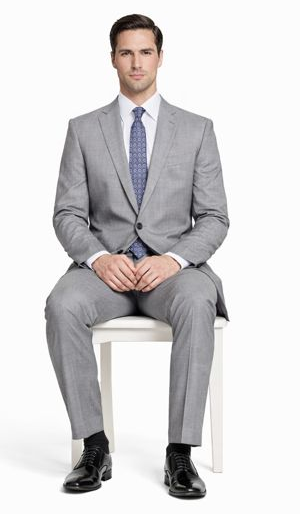 Mantoni Lt. Gray Two-button Wool Suit in Modern or Slim-Fit