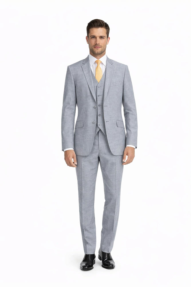 Mantoni Light Gray Suit for Men – Elegant Wedding and Business Formal Suit