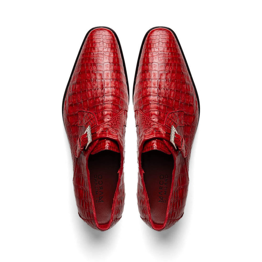 Marco Di Milano Mens Red  Caiman Gator Dress Shoes Rovigo