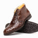 Zelli Marco Brown Chukka Boots in Genuine Ostrich Quill Leather