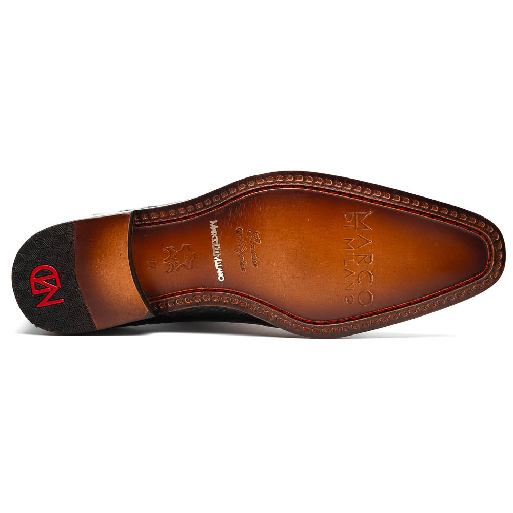 Marco Di Milano Matteo Alligator Penny Loafers Black