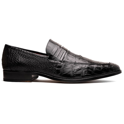 Marco Di Milano Matteo Alligator Penny Loafers Black