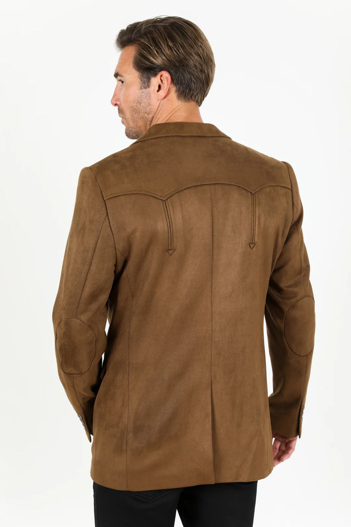 Double Button Suede Western Blazer Brown
