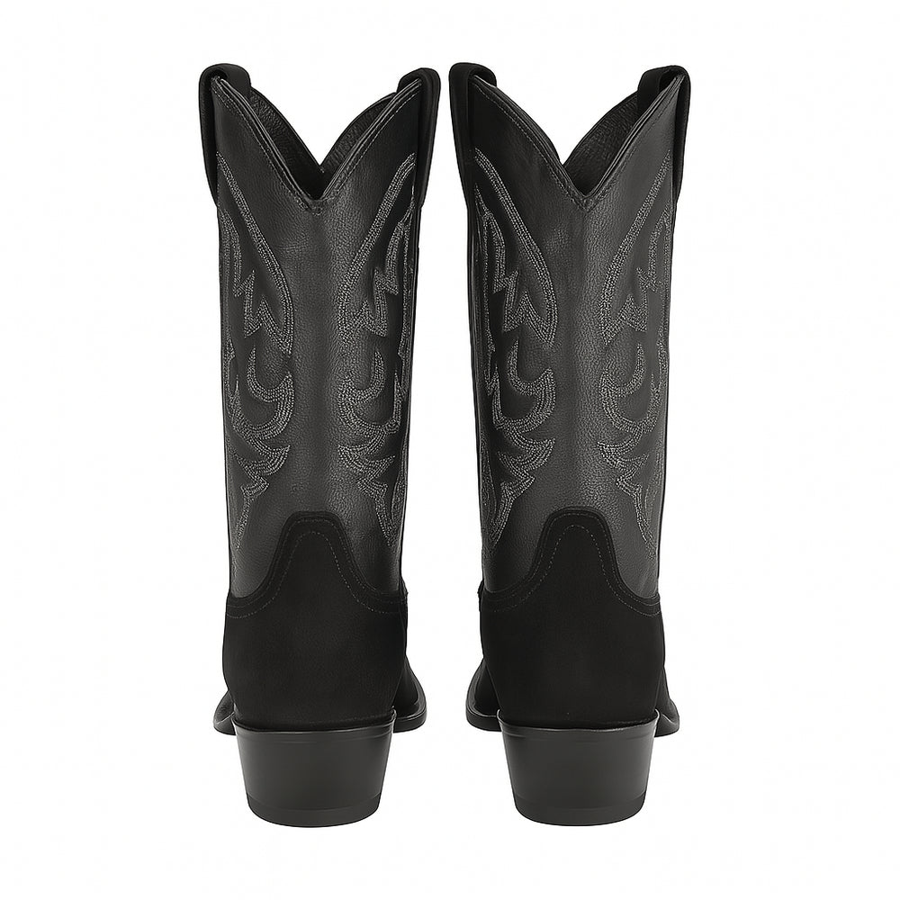 Men's King Exotic Snip Toe Stingray Boots Single Stone Handmade Black (4941205-)