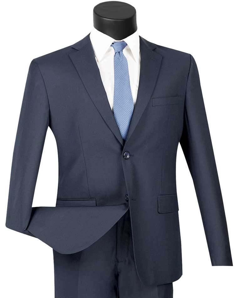 Men's Ultra Slim Fit suit 2 Piece-color Navy
