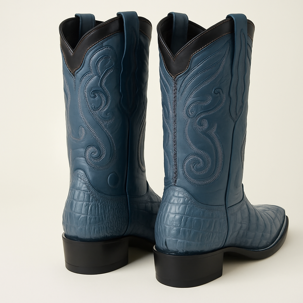 Men's Wild West Caiman Tail Skin 3X Toe Boots 29501-B