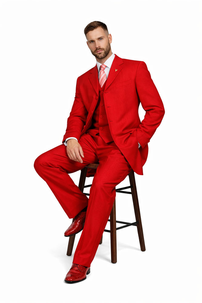 "Red Zoot Suit for Men - 2PC Classic Long Fashion"
