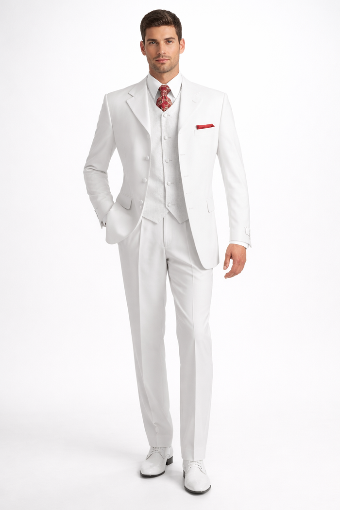 Men's 3 Piece Fashion Suit - Vested 3 Piece Zoot Suit - Three Piece Suit