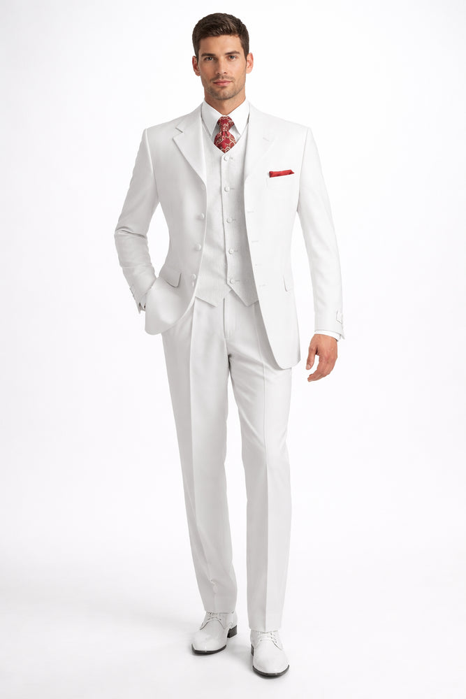 Men's 3 Piece Fashion Suit - Vested 3 Piece Zoot Suit - Three Piece Suit