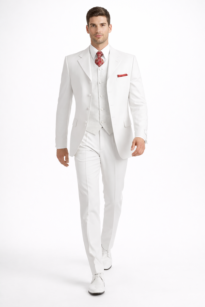 Men's 3 Piece Fashion Suit - Vested 3 Piece Zoot Suit - Three Piece Suit