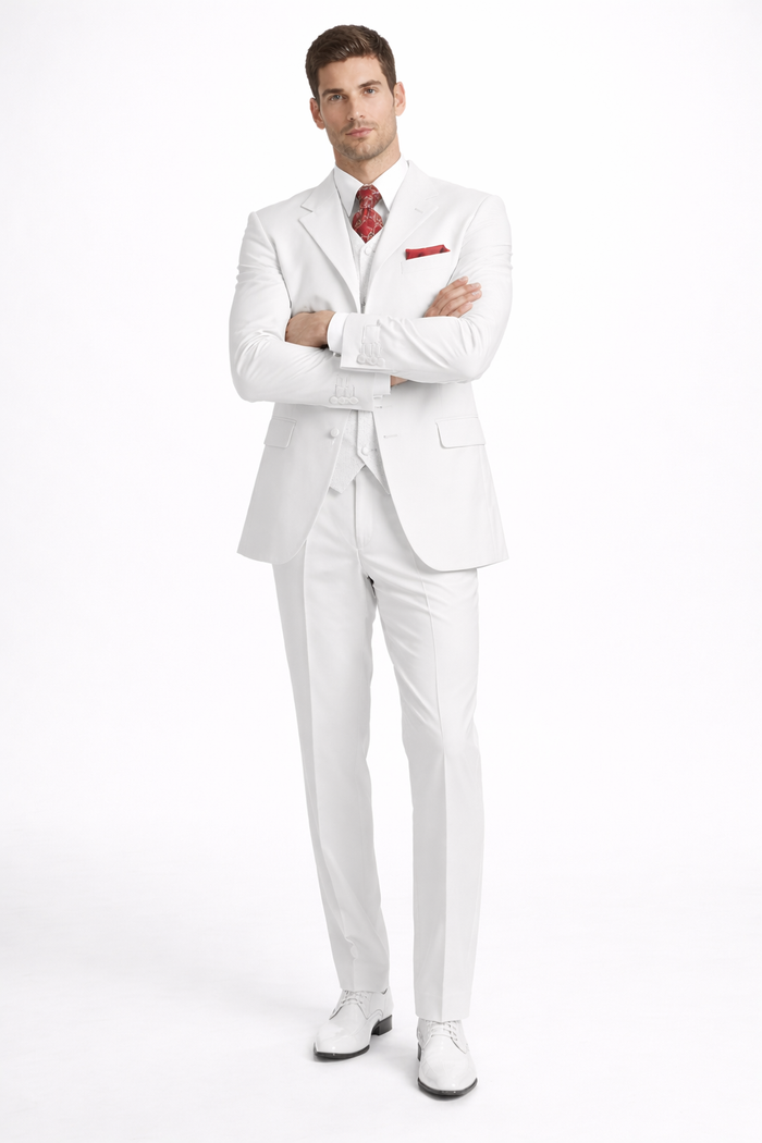 Men's 3 Piece Fashion Suit - Vested 3 Piece Zoot Suit - Three Piece Suit