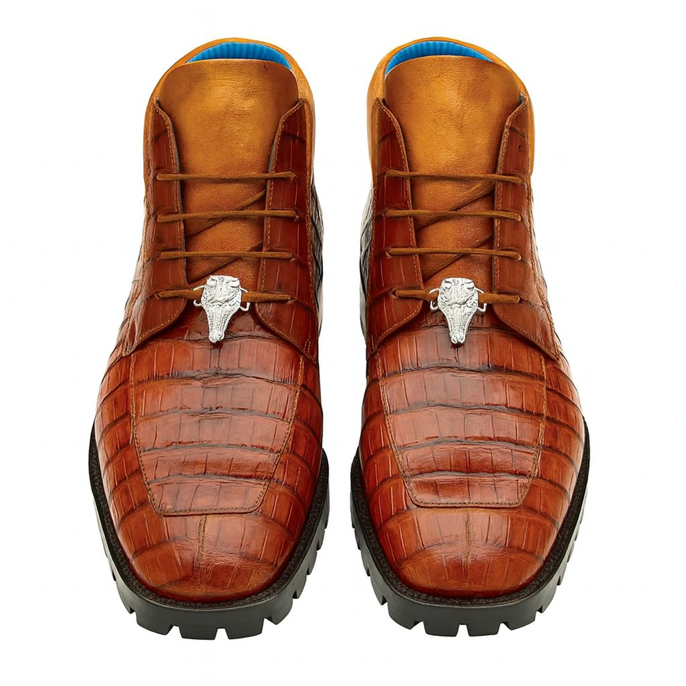 Men's Belvedere Gallardo Caiman Crocodile Dress Hiker Boot in Sport Rust