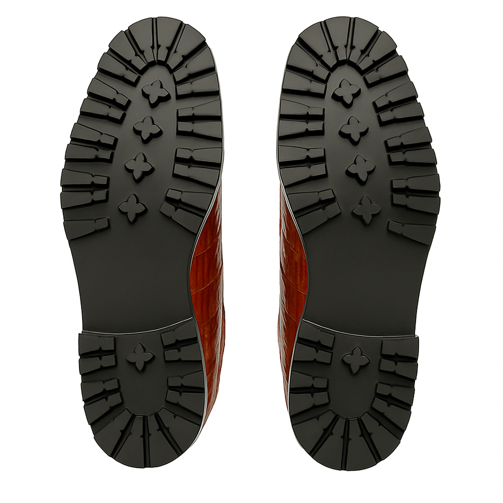 Men's Belvedere Gallardo Caiman Crocodile Dress Hiker Boot in Sport Rust