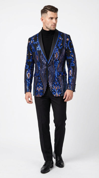 Royal Blue and Gold Tuxedo