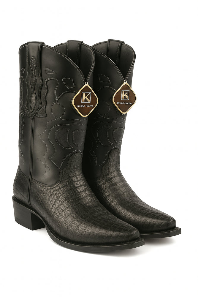 King Exotic Men's Caiman Belly Snip Toe Boots