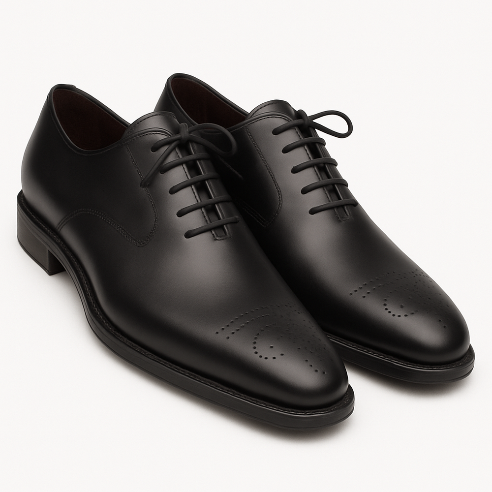 Gavino Black Calfskin Leather Mens Oxford By Mezlan Made In Spain Brand