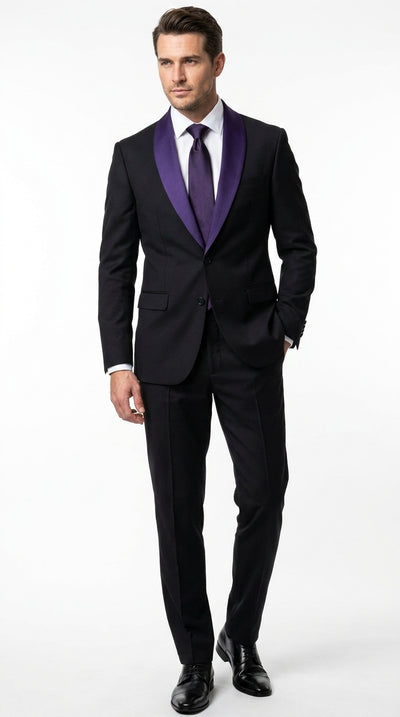 Black and Purple Suit