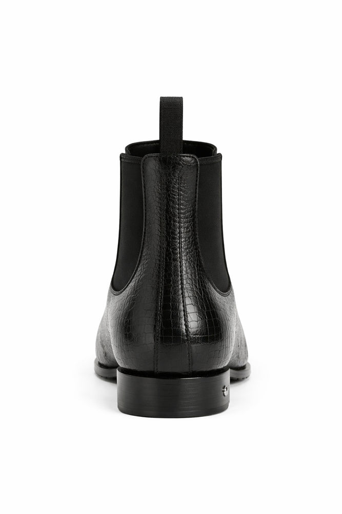 Men's Black Vestigium Boots Genuine Caiman Belly Chelsea Boots