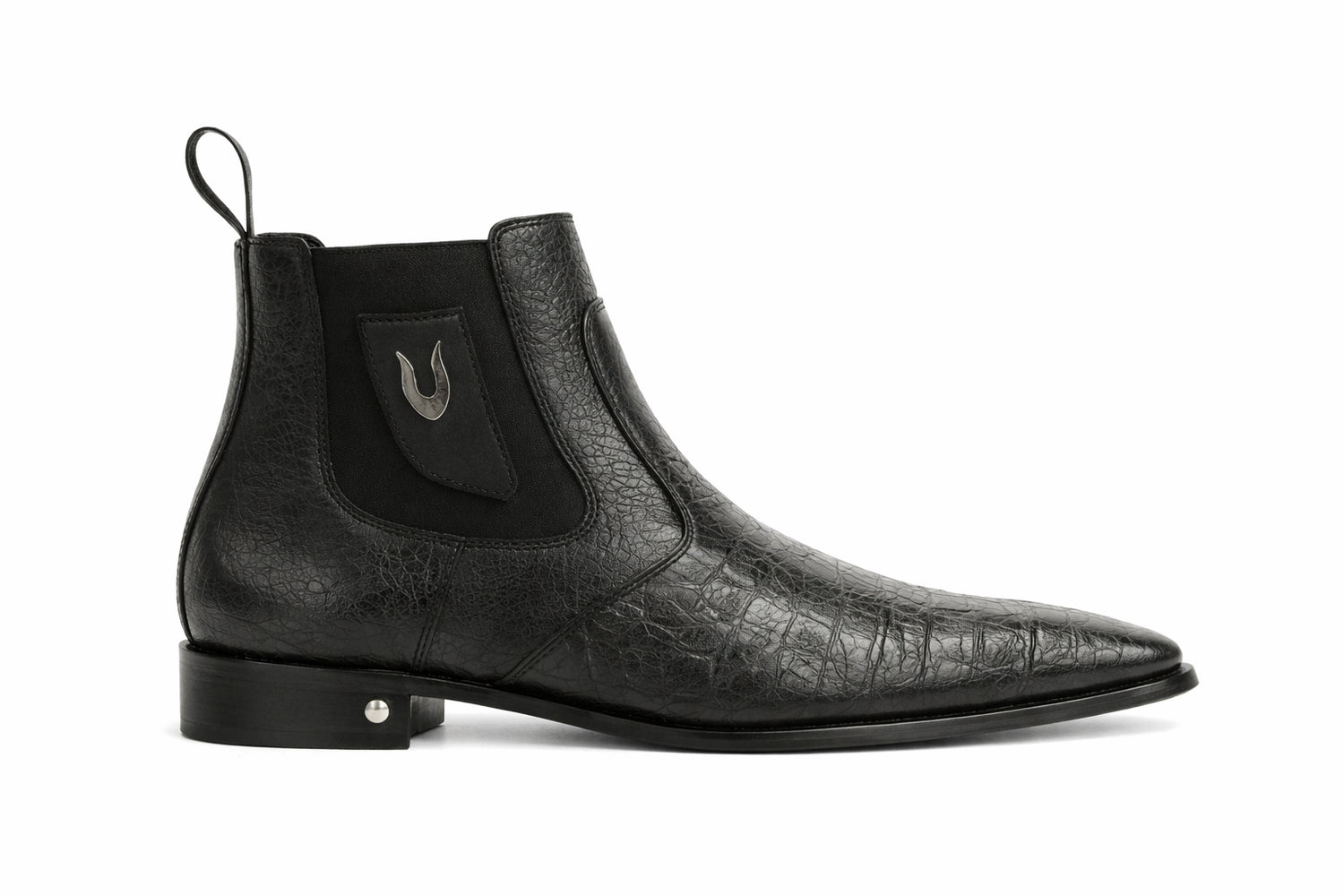 Men's Black Vestigium Boots Genuine Caiman Belly Chelsea Boots