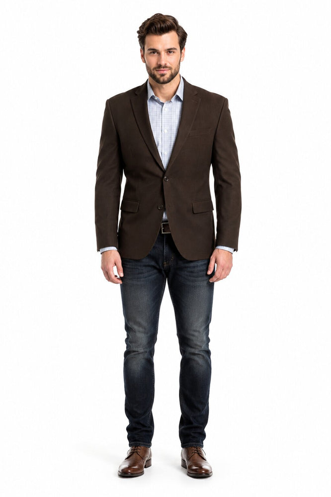 Men's Brown 2 Button Fashion Dress Casual Blazer