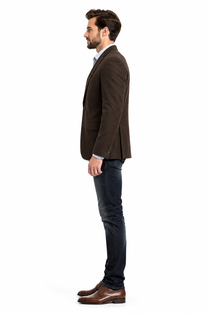 Men's Brown 2 Button Fashion Dress Casual Blazer