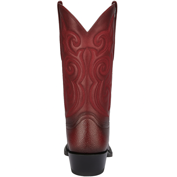 Men's Burgundy Ostrich Leg Cowboy Boots: Snip Toe Western Dress Boots by Los Altos