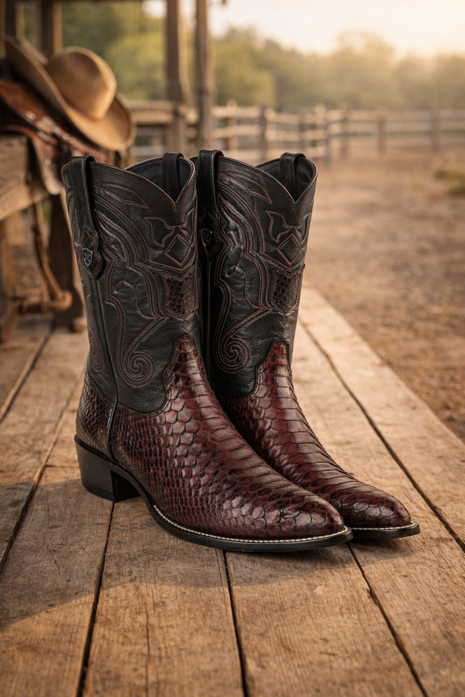Men's Wild West Python Skin J Toe Boots 29957